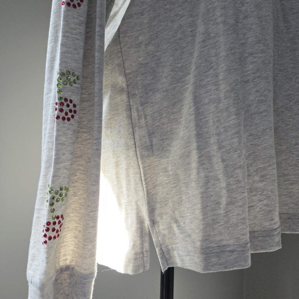 NWT PINK Victoria’s Secret Bling Cherry Long Sleeve Tee - Gray - Picture 5 of 7